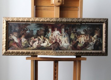 Alegorie hojnosti - Stav poloviční čištění obrazu a rámu - Atelier dell' Arte s.r.o.