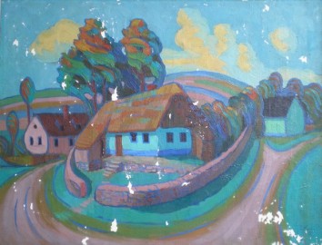 Moderní krajina České chaloupky - stav po tmelení a vyrovnání tmelů - Atelier dell' Arte s.r.o.