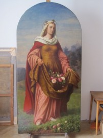 Sv. Alžběta z kostela Sv. Leopolda a Václava v Kladrubech nad Labem stav po restaurování