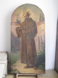 Sv. František z kostela Sv. Leopolda a Václava v Kladrubech nad Labem stav před restaurováním