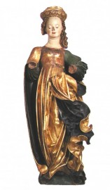 Socha Sv. Barbory, 1506, Slovenské Banské Múzeum, Banská Štiavnica - Stav před restaurováním